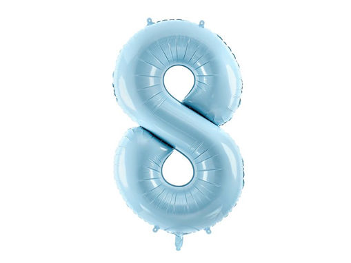 Picture of FOIL BALLOON NUMBER 8 PASTEL BLUE 34 INCH
